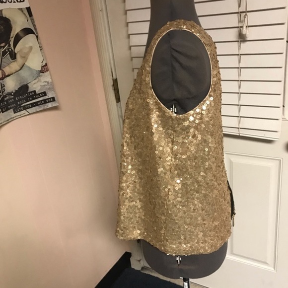 Vince Camuto gold sequin swing tank top - Picture 6 of 7